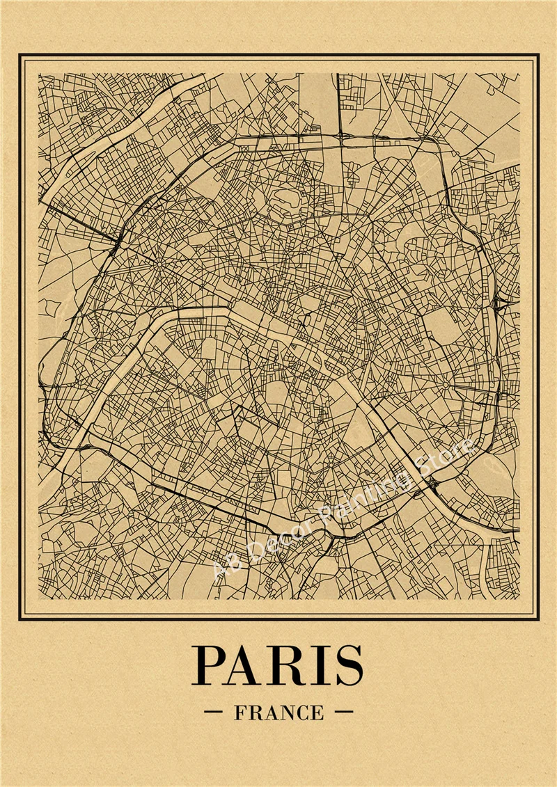 

Карта городов ретро стильный плакат