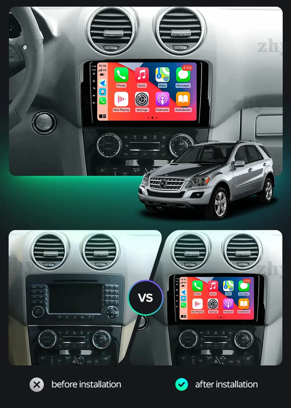 Android 14 для Benz GL ML W164 ML350 ML500 X164 2005-2012 2K QLED Автомобильный радиоприемник