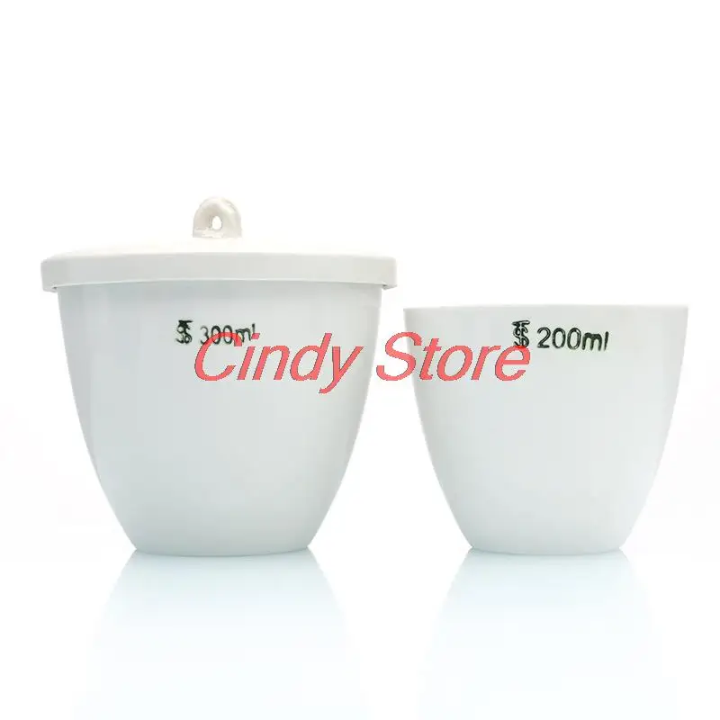 

1PCS All size available 5ml to 300ml Porcelain crucible lab ceramic crucible with lid for school labratory experiment