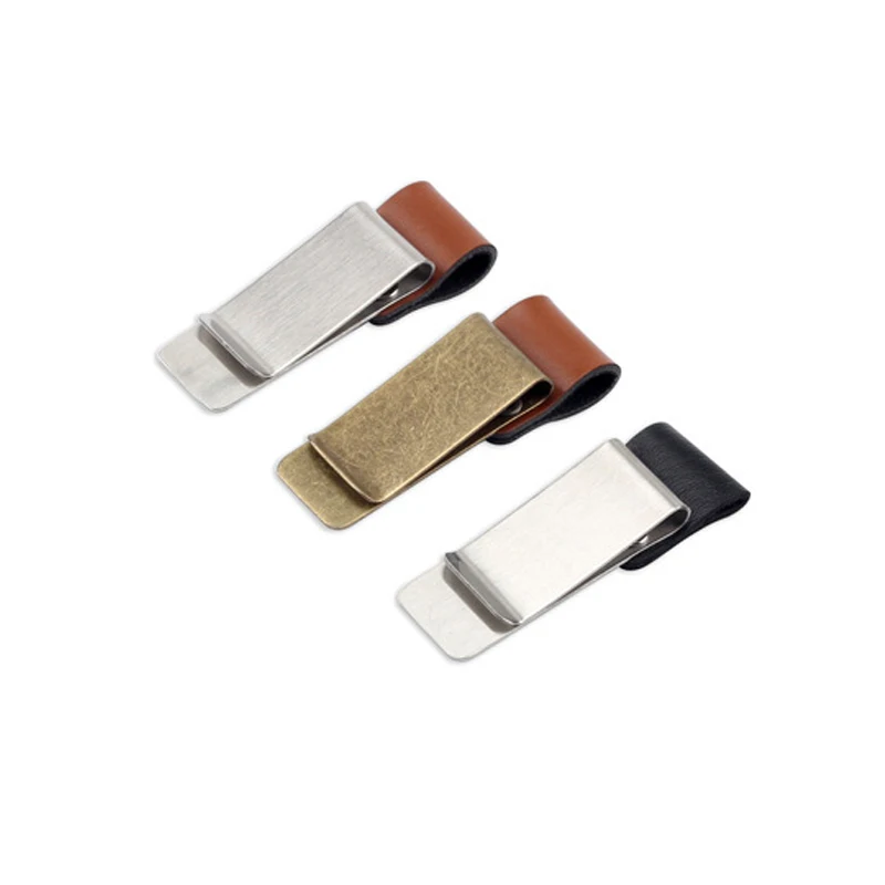 Кожаный латунный держатель для ручек из нержавеющей стали ручной работы зажим