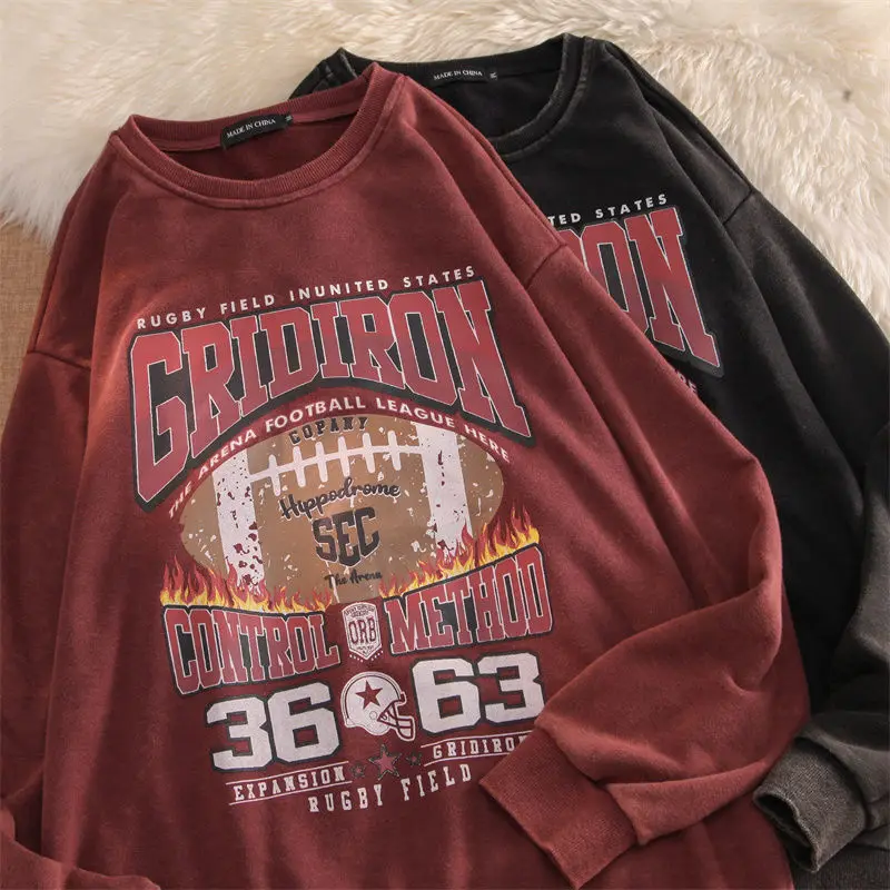 

Свитшот женский с длинным рукавом и круглым вырезом, в готическом стиле