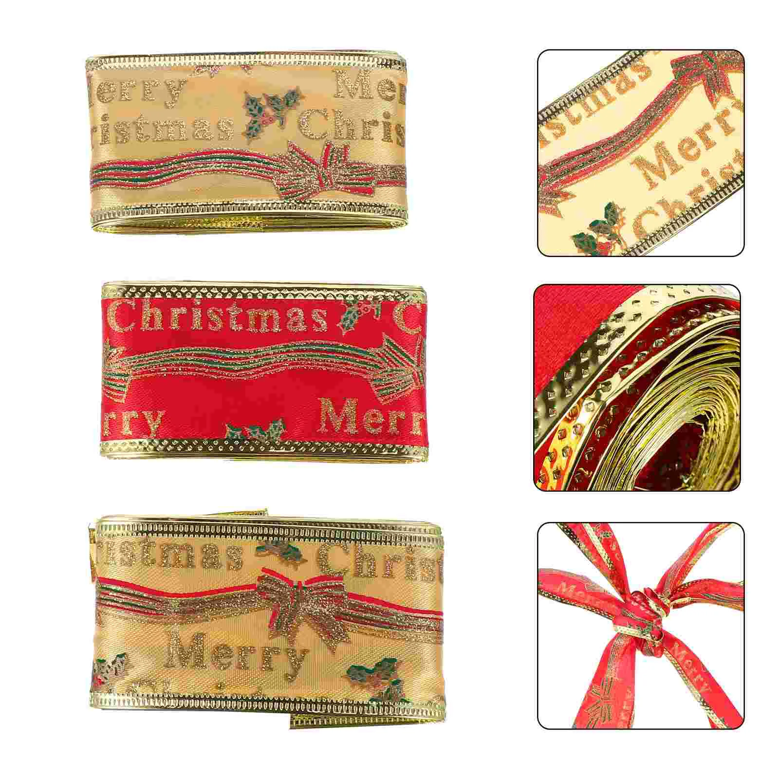 

Ribbon Christmas Gift Ribbonsgolden Diycraft Gold Vintage Present Wrap Grosgrain Crafts Party Supplies Treedecor Packing Bow Tie