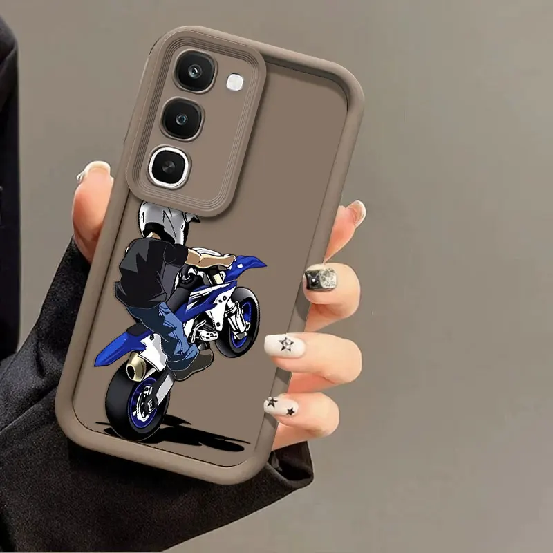 Фото Гибкий силиконовый чехол для Realme C100 5G C100i C100x 4G, защитный чехол с ударопрочным дизайном и принтом Motocyber. №5
