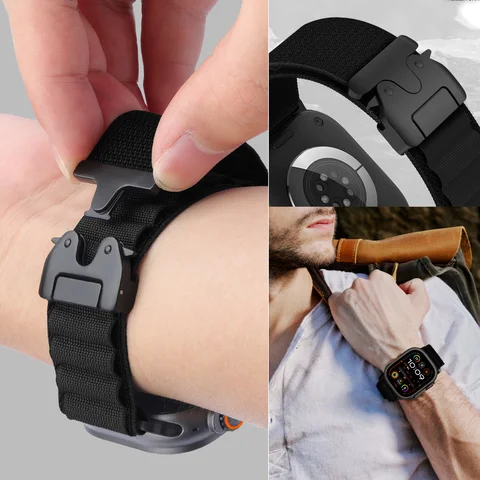 Альпийская петля с парашютом для Apple Watch Ultra 2 Band 49 мм 46 мм 45 мм 41 мм 42 мм браслет iWatch Series 10 9 8 7 6 SE Ремешок 44 мм 40 мм