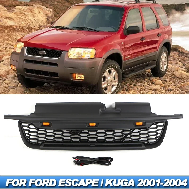 Подходит для Ford Escape/Kuga решетка 2001 2002 2003 с фонариками оформления передний бампер