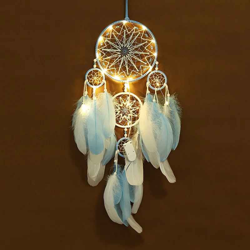 Лидер продаж пять колец для Ловца снов настенное украшение ретро Ловец с перьями