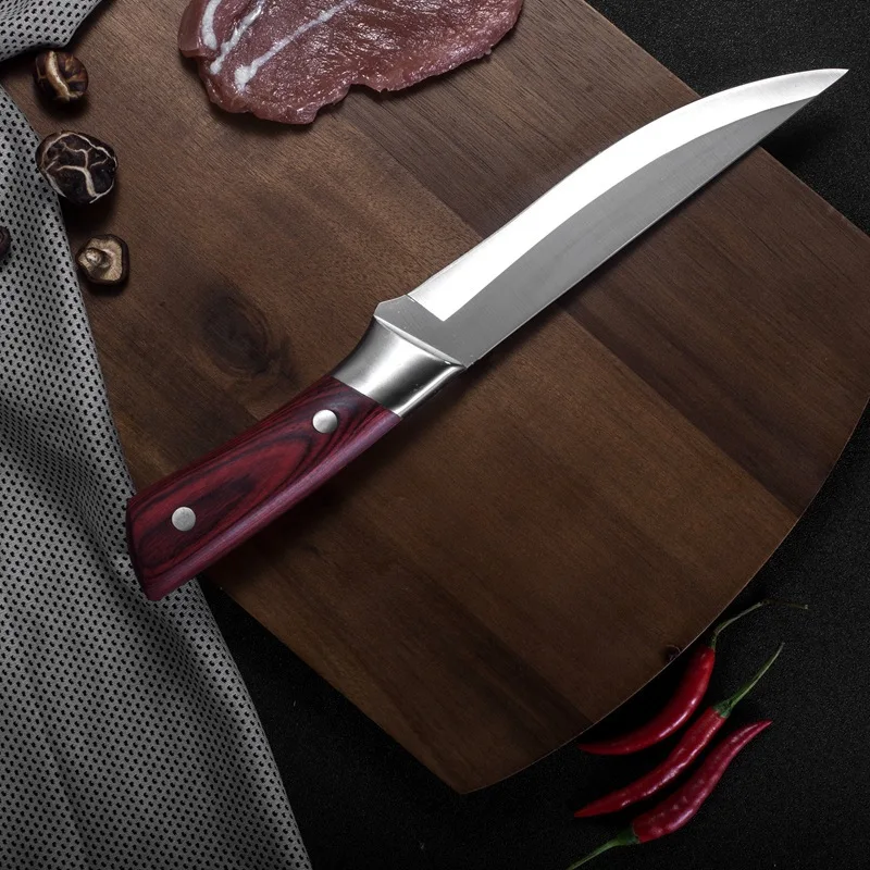 Wooden Handle German Chef Knife Splitting With Leather Case Household Meat Cleaver Multi-purpose KnifeBeef | Дом и сад