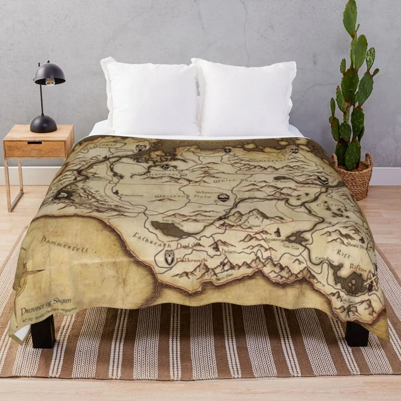 

Skyrim Worn Parment Map Blanket Coral Fce Summer Soft Unisex Throw Thick blankets for Bedding Sofa Camp Office