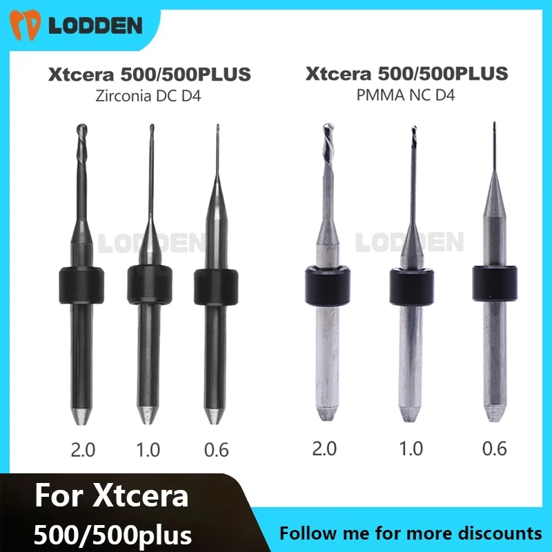 Фото LODDEN Xtcera 500/500plus фрезерные боры для циркониевого покрытия из ПММА фрезы диаметром сверла стоматологические лабораторные фрезерные боры №1