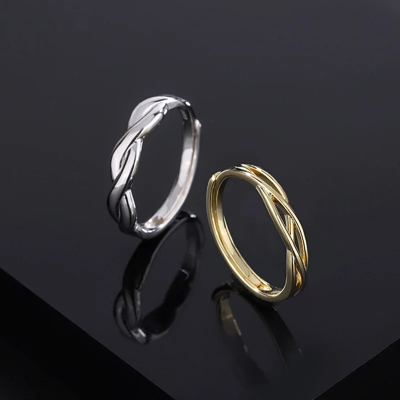 

Japan Simple 999 Sterling Silver Couple Ring Ins Luxury Opening Adjustment Ring for Men and Women Engagement Ring