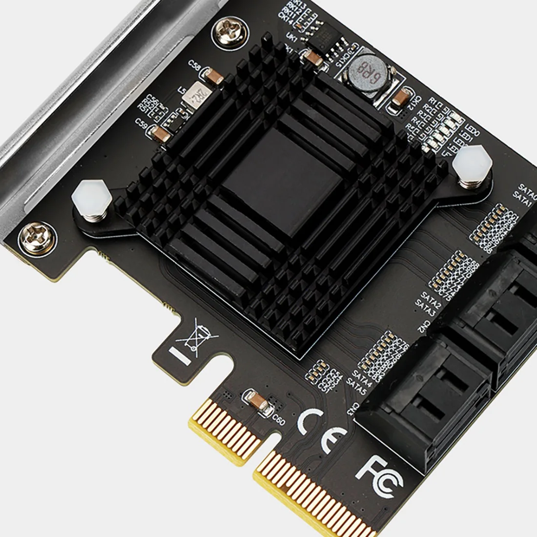 Карта расширения PCIEx4 на 6 портов SATA поддерживает расширение карты жесткого диска