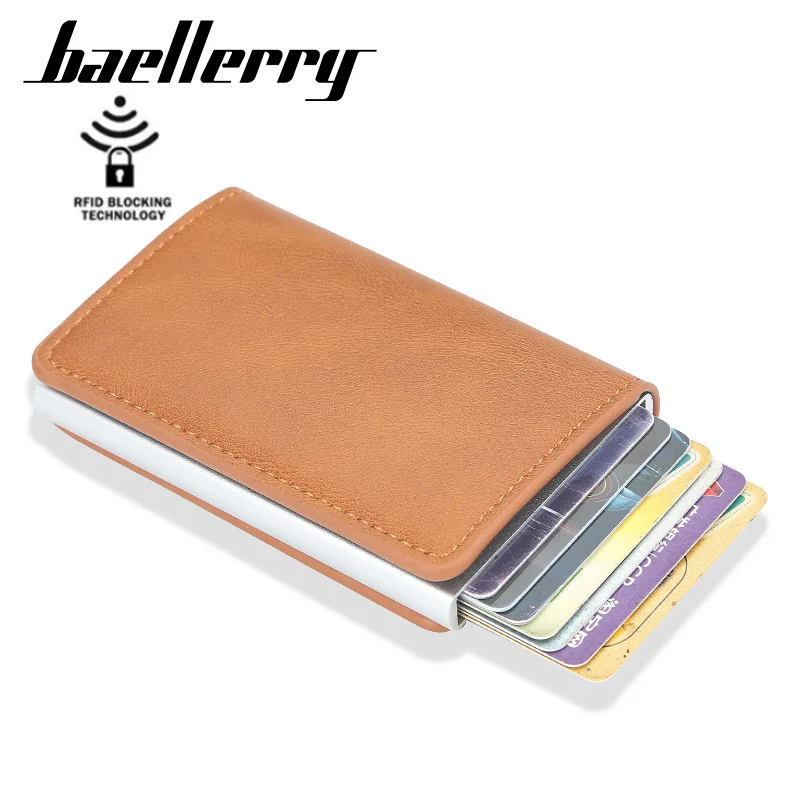 

New Men Women Smart Wallets Credit Bank Card Holder Fashion Purse Business Casual Mini Wallet Brand PU Leather Purses Rfid