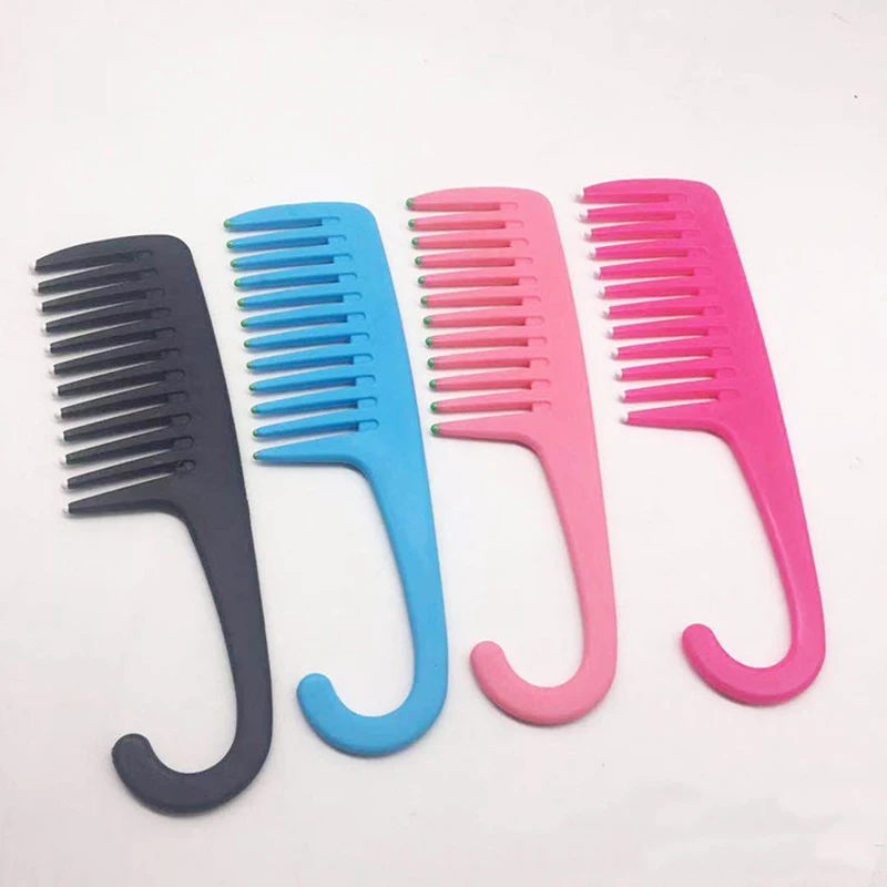 

1Pcs Large Wide Tooth Combs Of Hook Handle Anti-static Detangling Hairbrush Comb Pro Hairdressing Salon Dyeing Hair Styling Tool