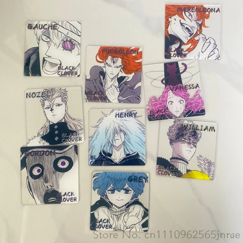 Фото Креативные акриловые подставки под кружки Black Clover с персонажами Аста, Ями, Ноэль, Финрал, Юно, Магна, Зора для дома, офиса, кофейного или чайного столика №2