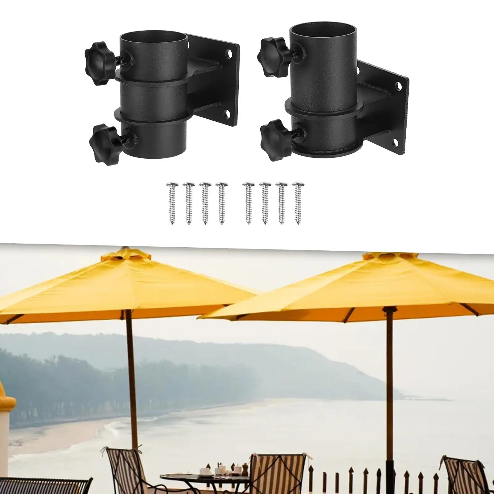 Umbrella Base Stand Tube Fits 30mm-50mm Pole Heavy Duty Weather Resistant Umbrella Mount for Docks Lawn Balcony Garden Outdoor