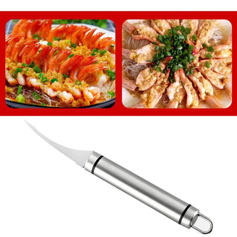 

Shrimp Back Artifact Dedicated Shrimp Thread Knife Two In One Stainless Steel Shrimp Peeler Shelling Tool Shrimp Back Knife