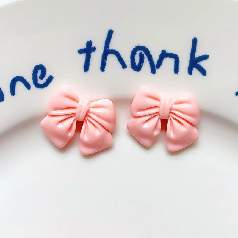 WFFNNKC 20 шт. Красочный глянцевый бант с плоской спинкой из смолы детские заколки для