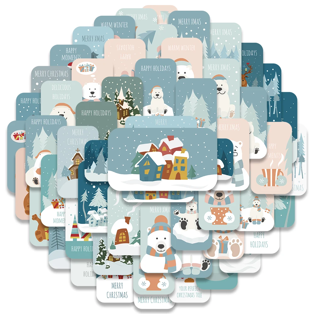 

10/57PCS Polar Bear Winter Cartoon Cute Sticker Aesthetic Scrapbook Laptop Phone Luggage Car Notebook Motorcycle Sticker Kid Toy