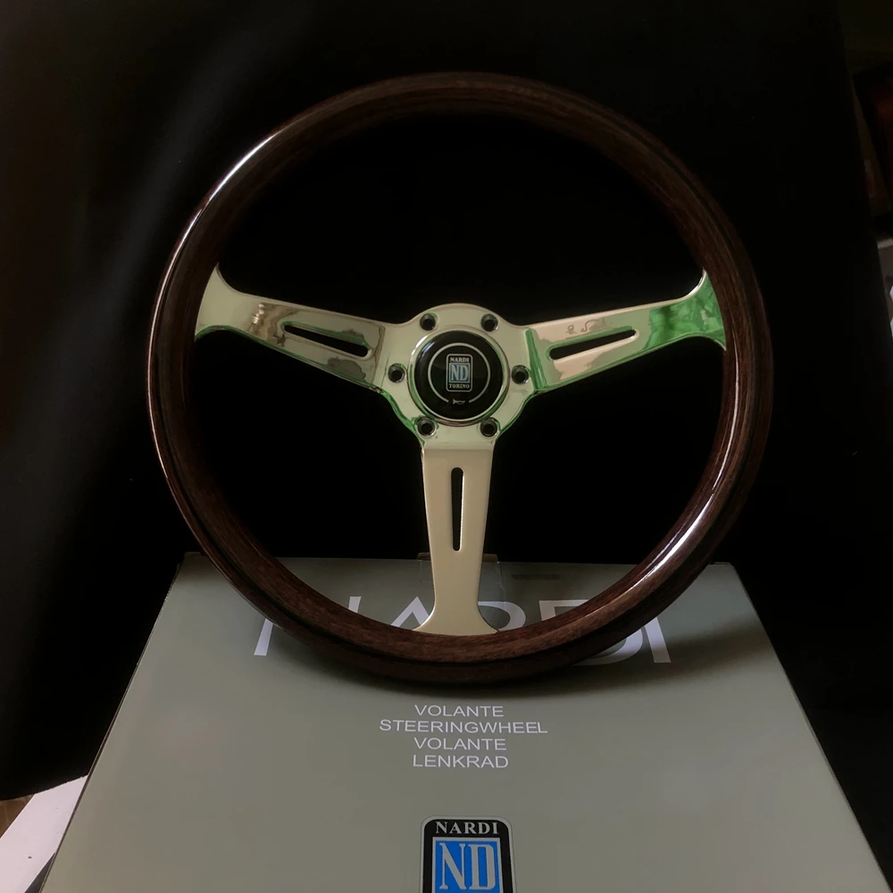 Классический 14-дюймовый деревянный руль Nardi для автомобиля JDM Rally Drift ABS Volantes VW HONDA