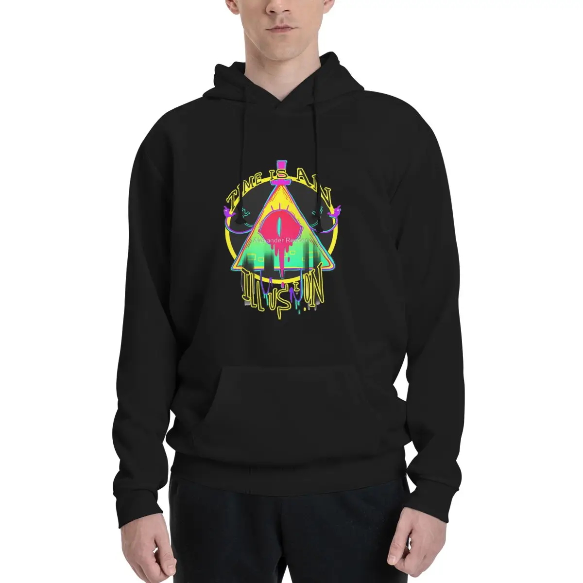 

TIME IS AN ILLUSION Polyester Hoodie Men's Women's Sweater Size XXS-3XL