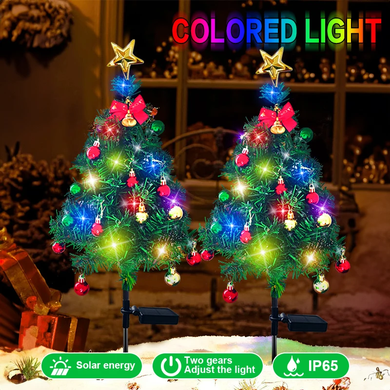 

Solar LED Christmas Tree Lawn Lamp Outdoor Waterproof Garden Landscape Decor Lights Yard Stake New Year Party Xmas Decoration