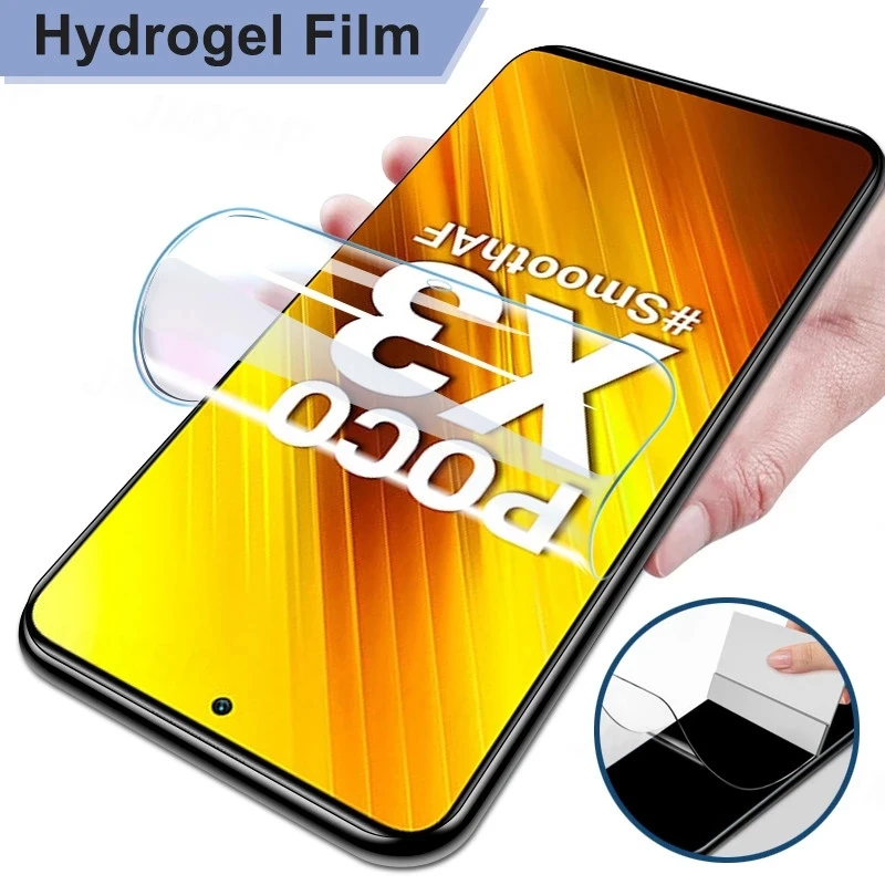

Hydrogel Film for Xiaomi Poco X3 Pro NFC F3 M3 M4 GT Screen Protectors for Redmi Note 10 9 8 11 Pro 10s 9s 8T 11s 9A 9C
