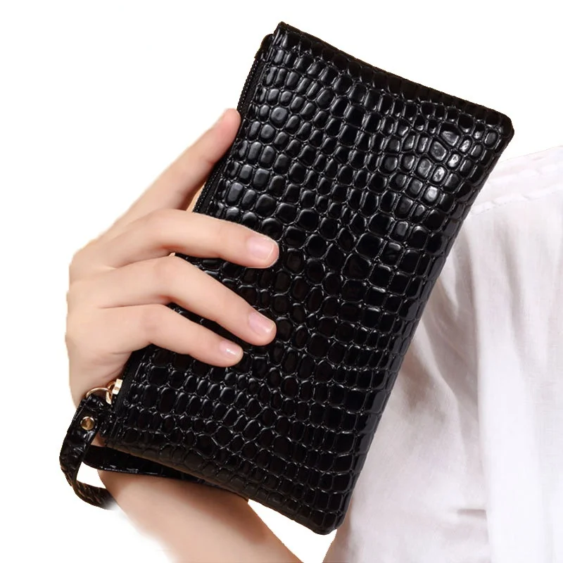 

1PC Women PU Clutch Long Casual Wallet Leather Coin Purse Female Bag Hand Bags Zipper Phone Pocket Credit Card Holder