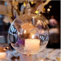 nordic candle holder tea light holder dia 6cm glass round wedding home decor romantic candlestick succulent ball shaped decor