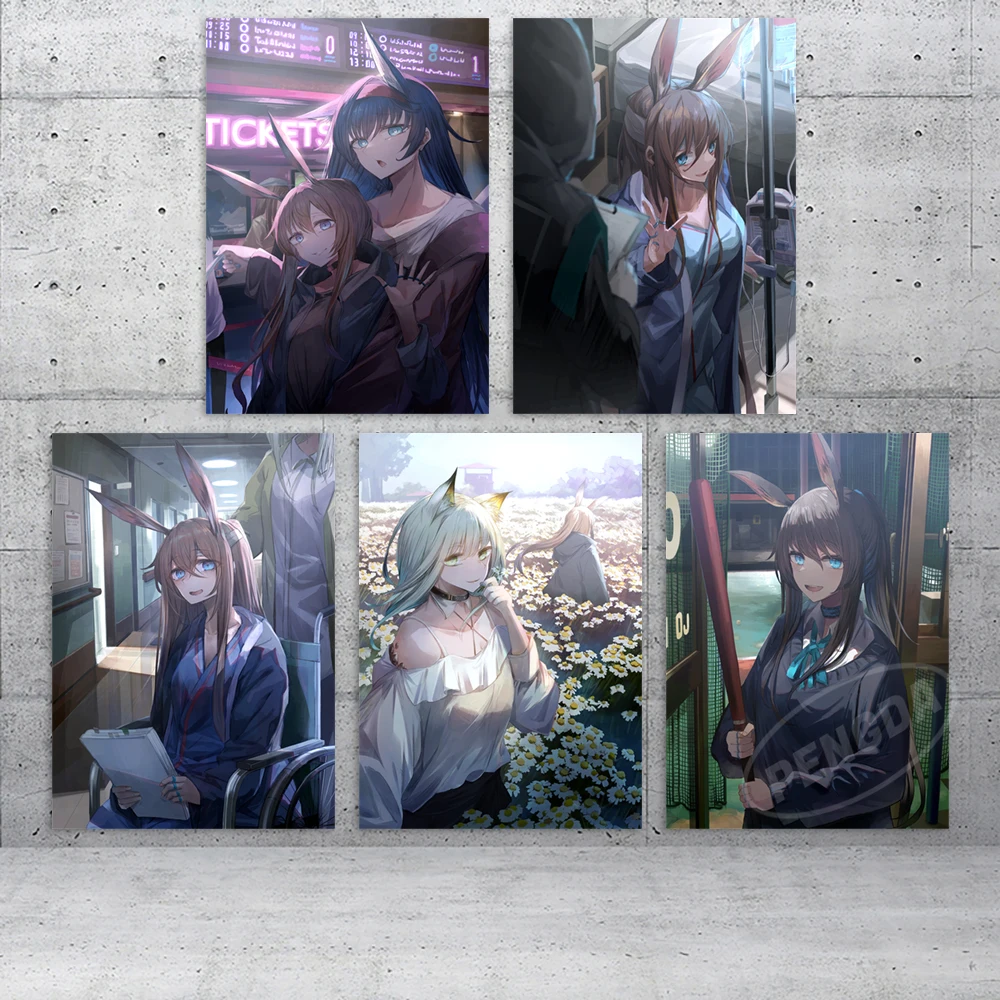 

Canvas Pictures Arknights Home Decoration Kaltsit Paintings Whislash Poster HD Exusiai Prints Wall Art Game Modular Living Room