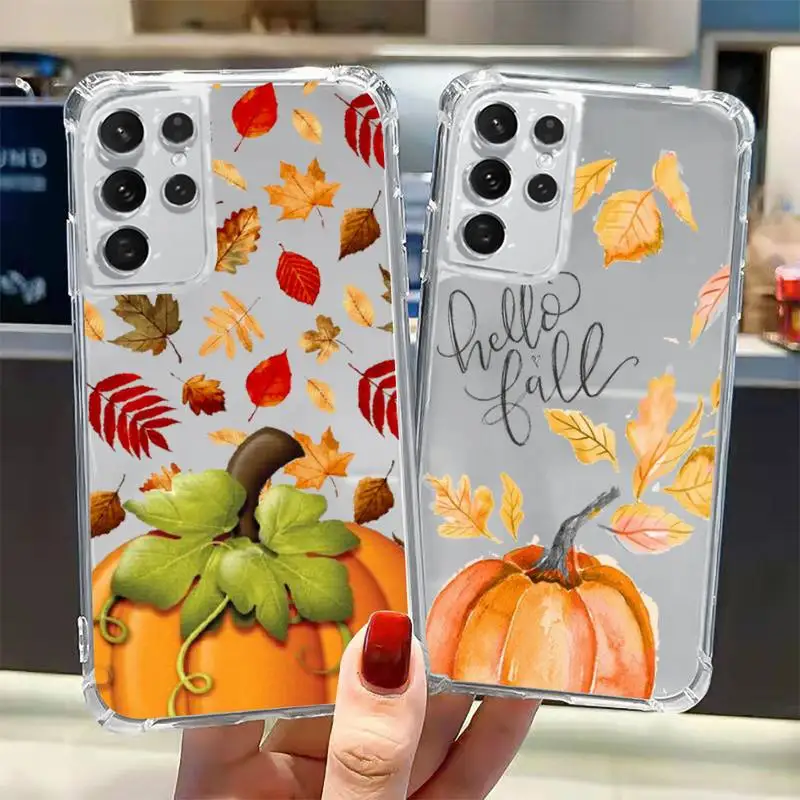 

Pumpkin Autumn fall leaf Phone Case Transparent for Huawei P20 P30 P40 10 20 lite pro P smart 2019 honor 9x 8x 10i 20i