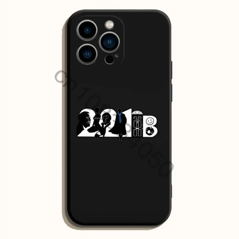 Чехол для телефона S-Sherlock из мягкого черного TPU с принтом для iPhone 17 16 15 14 13 12 11 Pro Max Mini Plus E (art.: 3920db378d064) - 3920db378d064