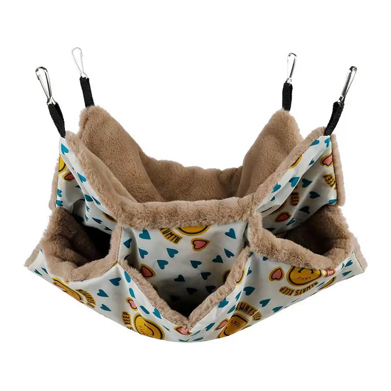 

Small Pet Bed Hamster Hammock Doublelayer Hammock Hamster Hanging Bed Cage For Ferret Squirrel Pet Warm Hanging Nest