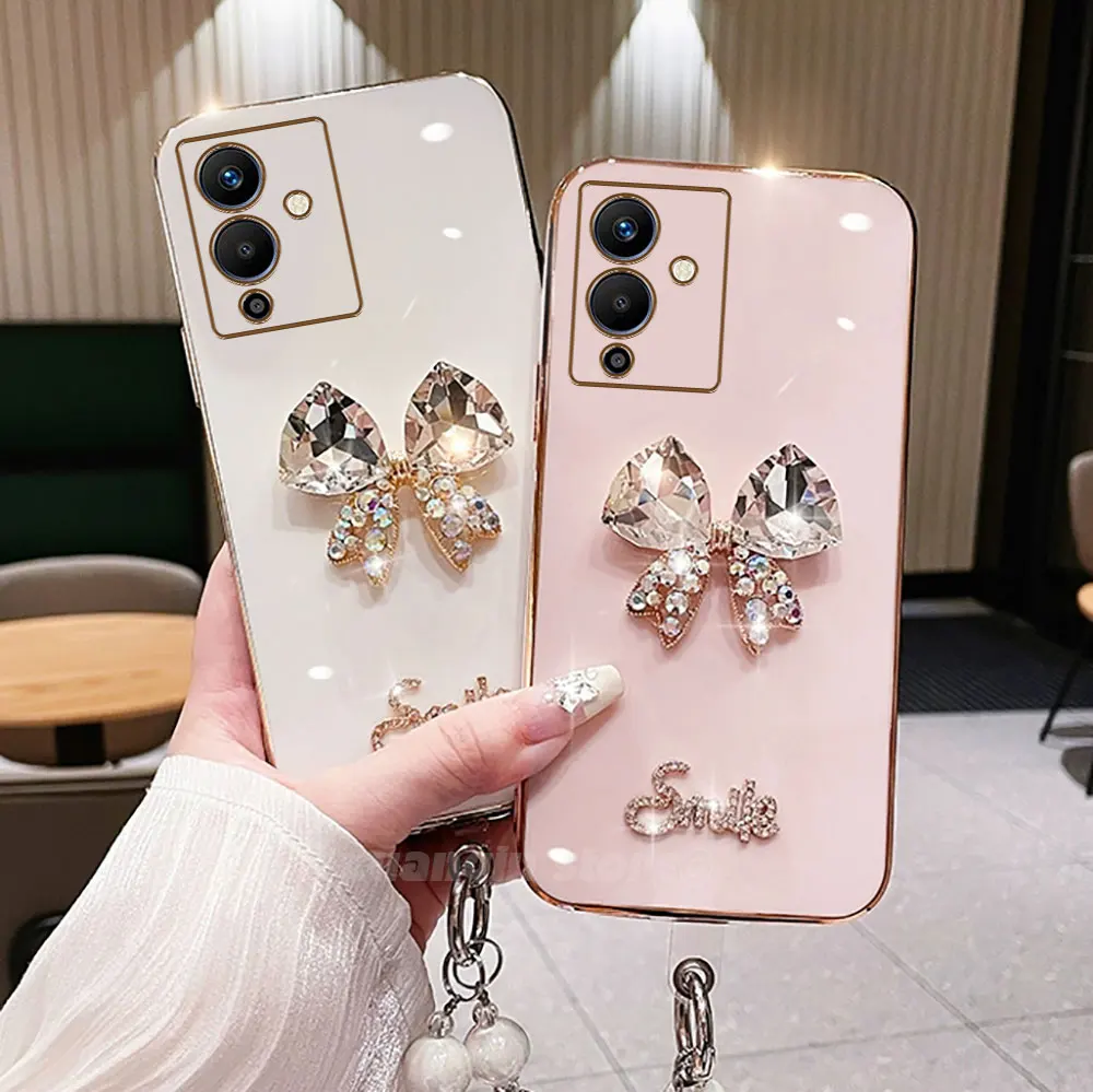 Жемчужный бант на запястье для Infinix Note 12 Pro Чехол телефона X671B Мягкая силиконовая