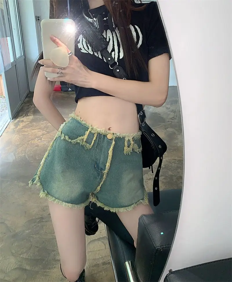 Shorts Women Distressed Daliy Students Summer Patchwork High Street Fashion Simple All-match Comfortable Korean Style Chic Loose