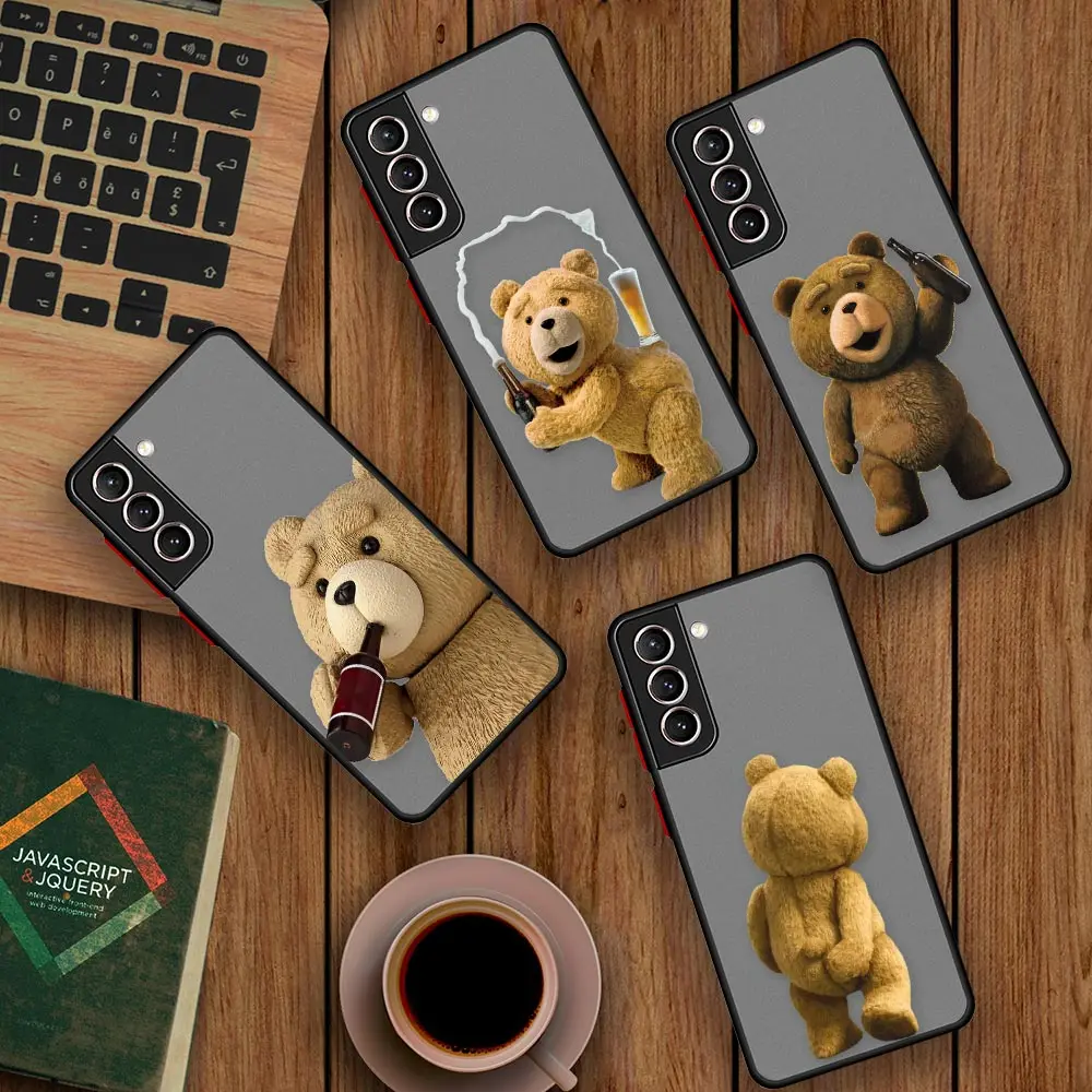 

Naughty T-Teddy Bear Couple Mascot Cartoon Phone Case For Samsung Galaxy S22 S21 S20 FE Ultra S10 S10E S9 S23 Lite Plus 5G Cover