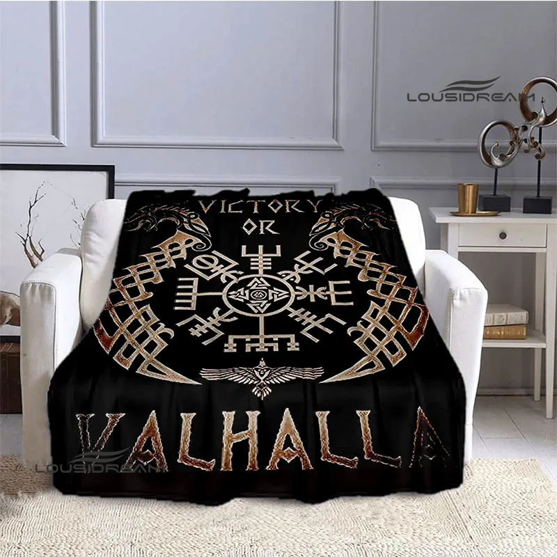 

viking vegvisir shield printed blanket flannel soft and comfortable blanket home travel blanket home decoration birthday gift