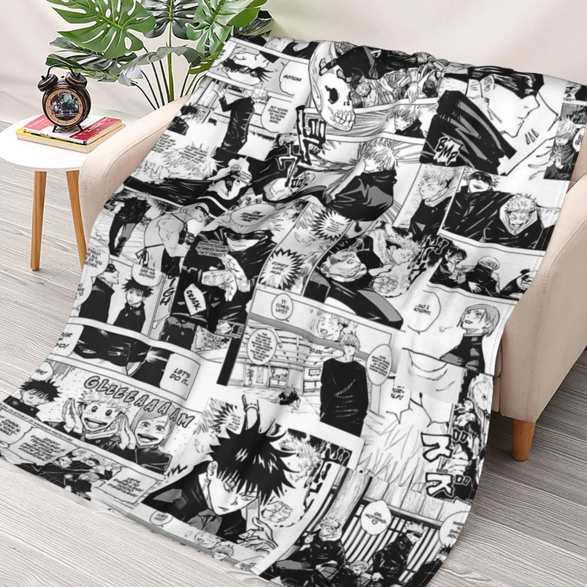 

Jujutsu Kaisen Manga Collage Throws Blankets Collage Flannel Ultra-Soft Warm picnic blanket bedspread on the bed