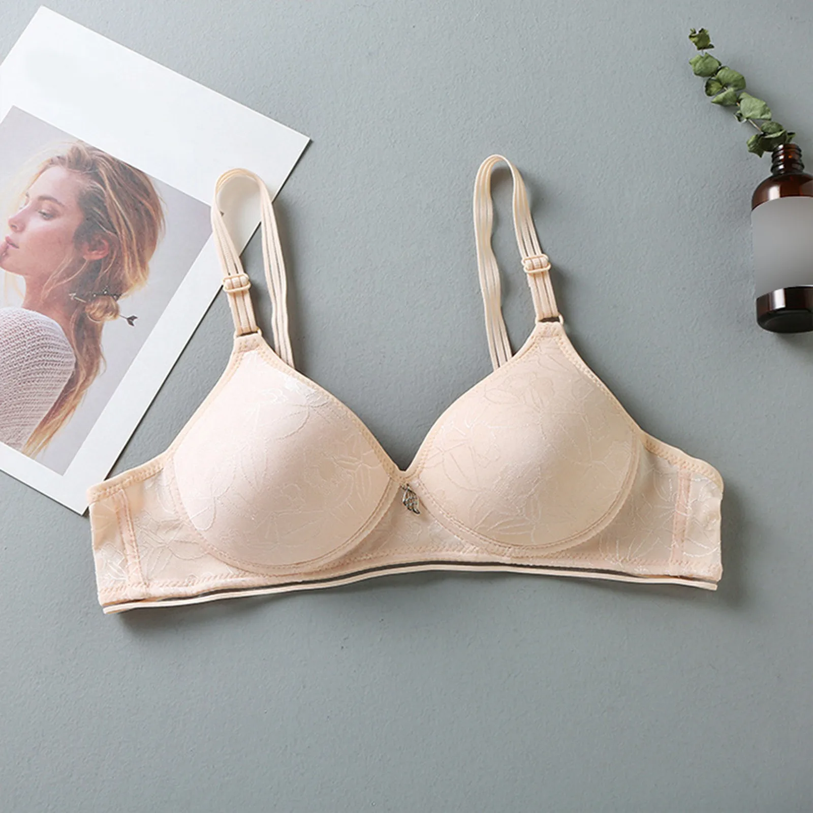 Бюстгальтер женский из мягкого хлопка, пикантное кружевное нижнее белье ...