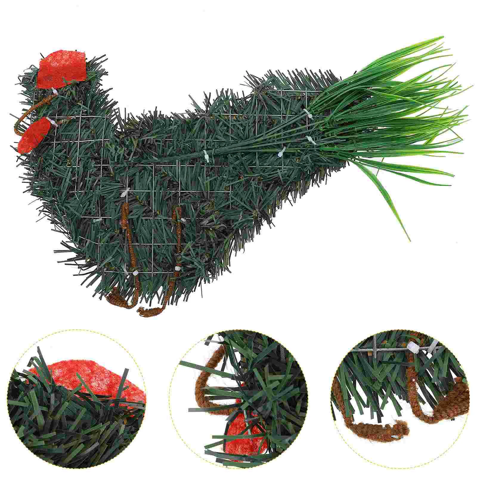 

Rooster Wreath Wreaths Front Door Decorative DIY Handmade Chicken Teardrop Rattan Christmas Pvc