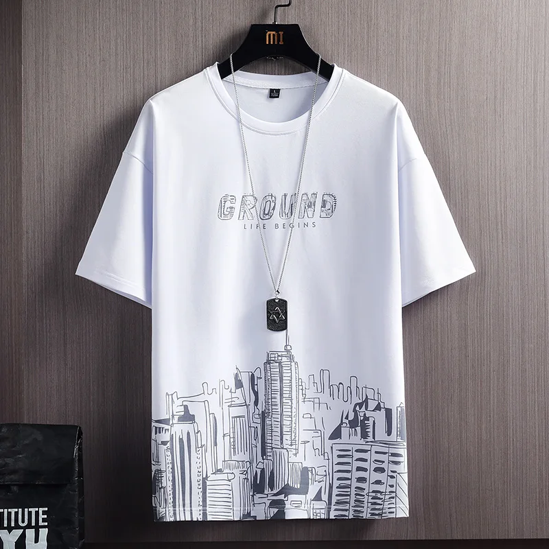 

Summer Mens T Shirts Printing New Fashion Short Sleeve Tops Tees Shirts Men Casual O-Neck Loose T-shirts Streetwear Clothing