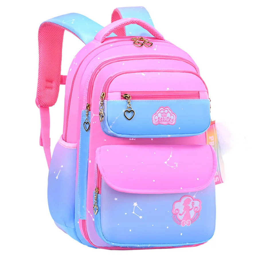 

Школьный рюкзак для девочек, базовый ортопедический детский многослойный ранец, вместительный студенческий рюкзак 1-3-6