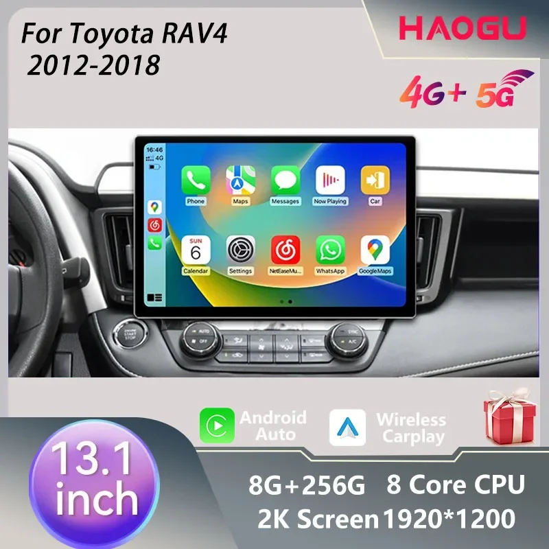 Автомобильный 13 1-дюймовый для Toyota RAV4 XA40 2012-2018 радиоприемник DVD Мультимедийный