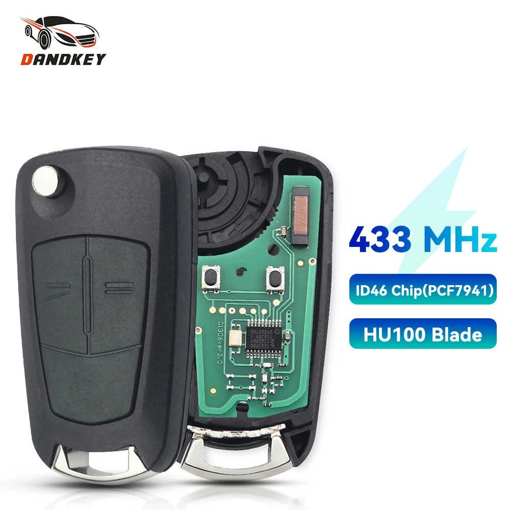 

Dandkey для Opel Vauxhall Astra H 2004-2009 Corsa D 2007-2012 433 МГц PCF7941 ID46 чип 3 кнопки Valeo Системы дистанционный ключ для автомобиля