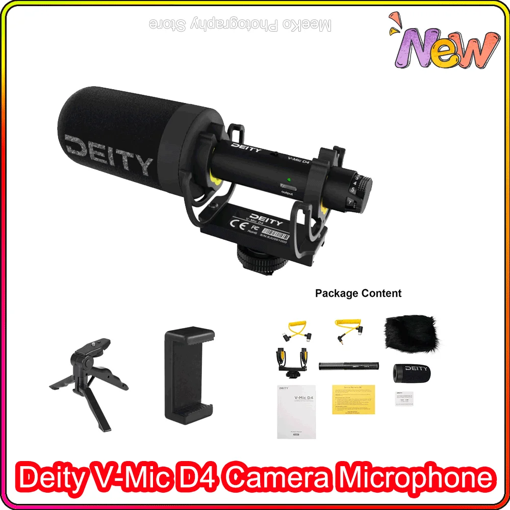 

New Deity V-Mic D4 Directional Shotgun Microphone low noise Condenser Recording Microfone for DSLR IpadOS Computers Smartphones