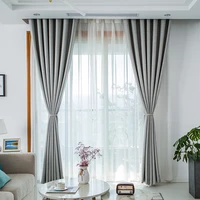 velvet hemp modern high shading curtain solid color living room bedroom heat insulation noise reduction