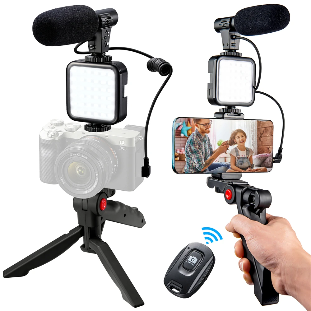 

Photo Studio kits Bluetooth Control Vlogging Kit Video with Camera Photo Studio Phone Selfie Lamp With Tripod Stand Phone Clip