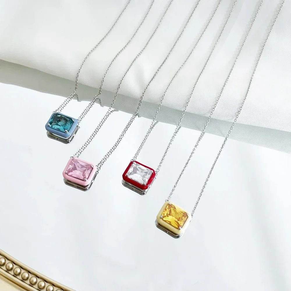 Универсальное ожерелье из стерлингового серебра 925 пробы с искусственным