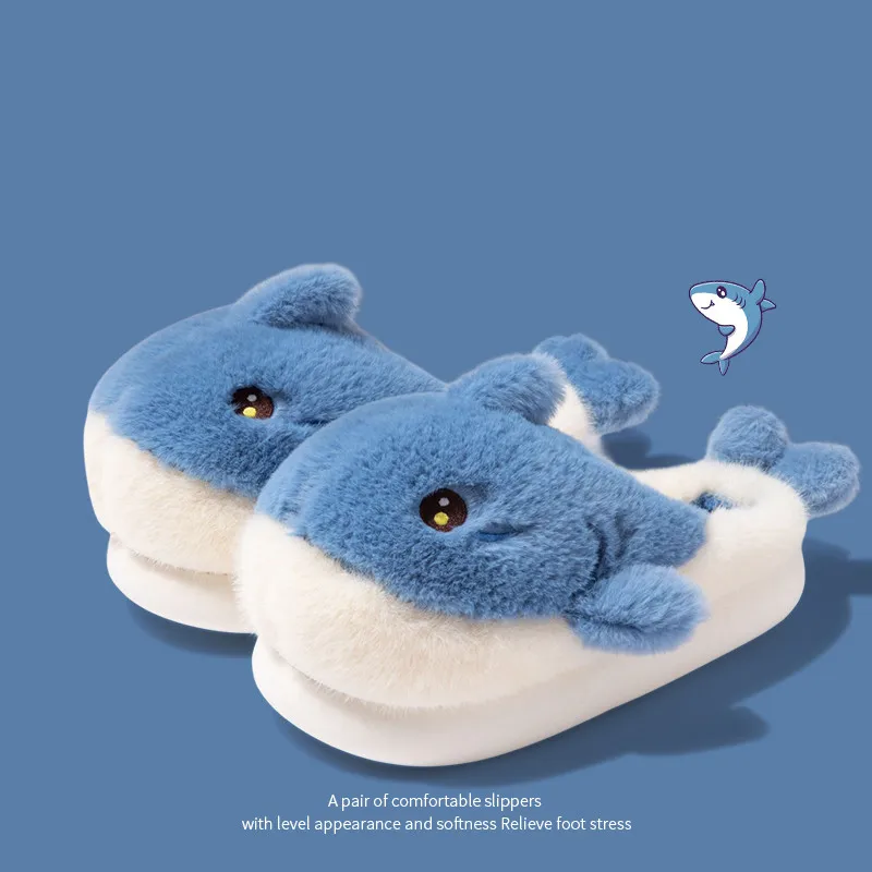 

2023 New Winter Cartoon Slippers Men Indoor Home Shoes Comfort Unisex Shark Slippers Designer Funny Slides Men tenis pantufa