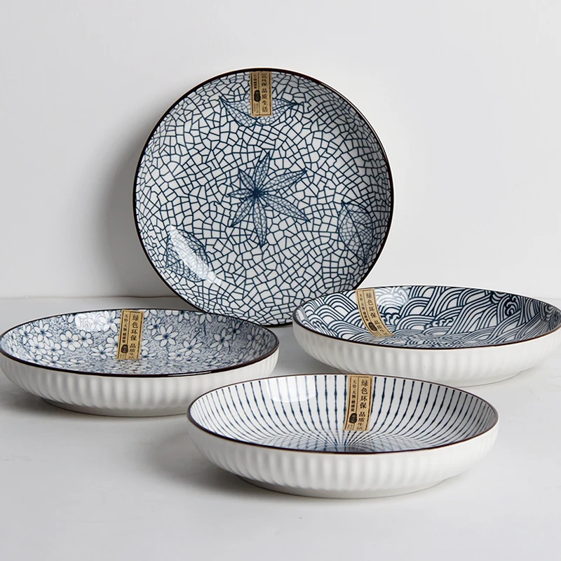 

Ceramic Vintage Dinner Plates Japanese Dishes Eat Breakfast Dinner Plates Pattern Serving Pratos De Jantar Kitchen Tableware