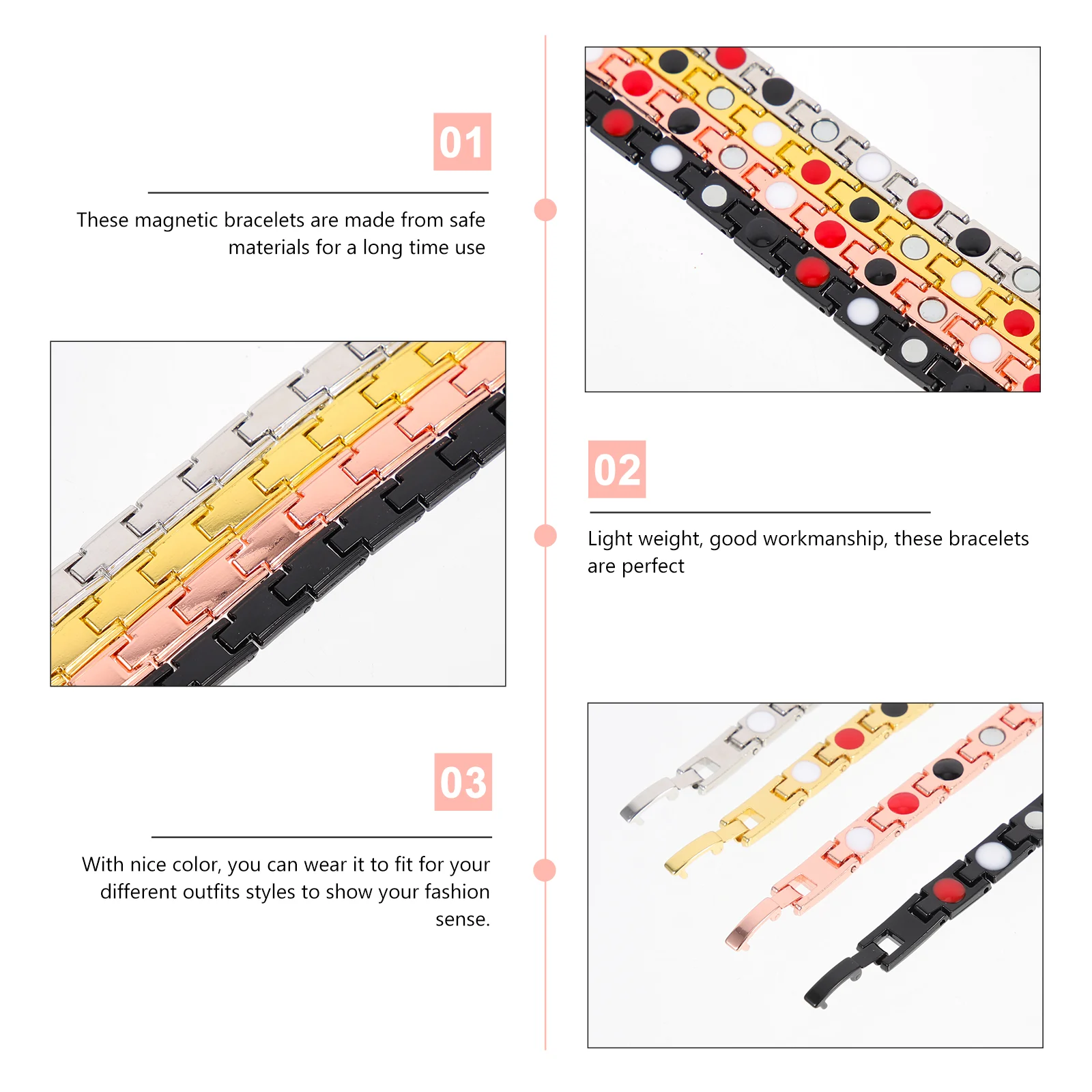 4 шт. украшения магнитотерапевтический браслет для девочек браслеты винтажные